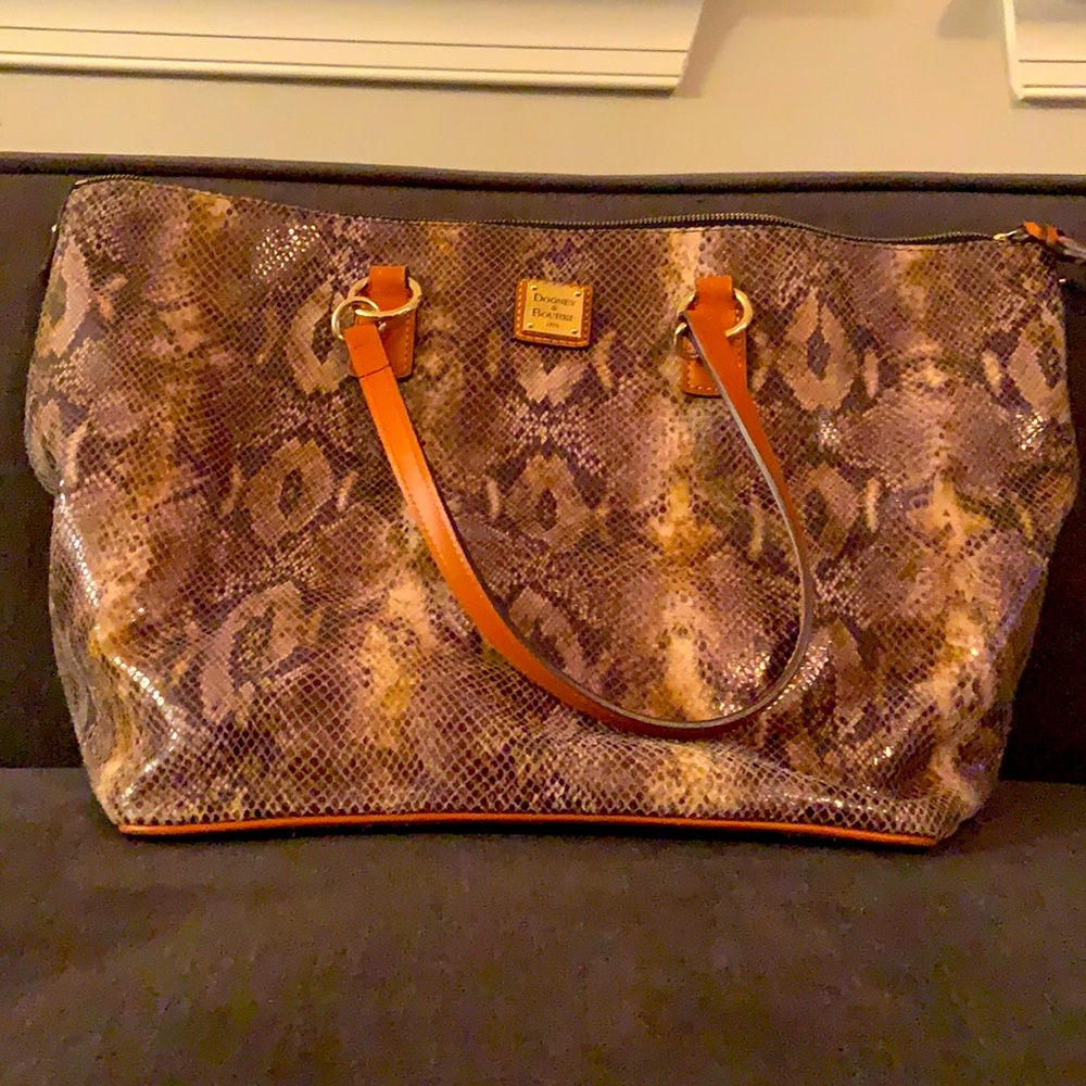 Dooney & Bourke leather brown snake bag